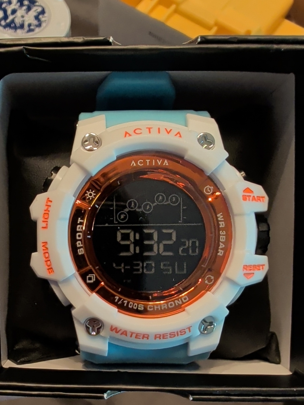 Activa Digital Sport Watch in White & Light Blue ACW8082-012 By Invicta